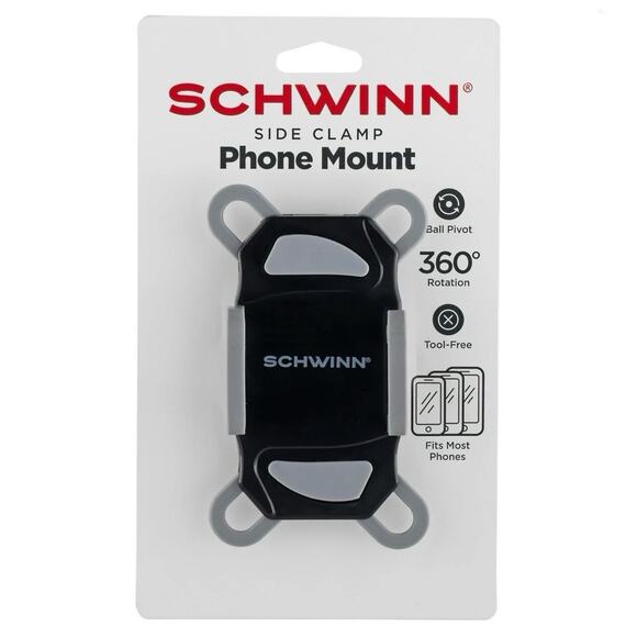 Schwinn Bike Side Clamp Phone Mount Ball Pivot 360 Rotation Tool Free Mount NEW - Picture 2 of 5